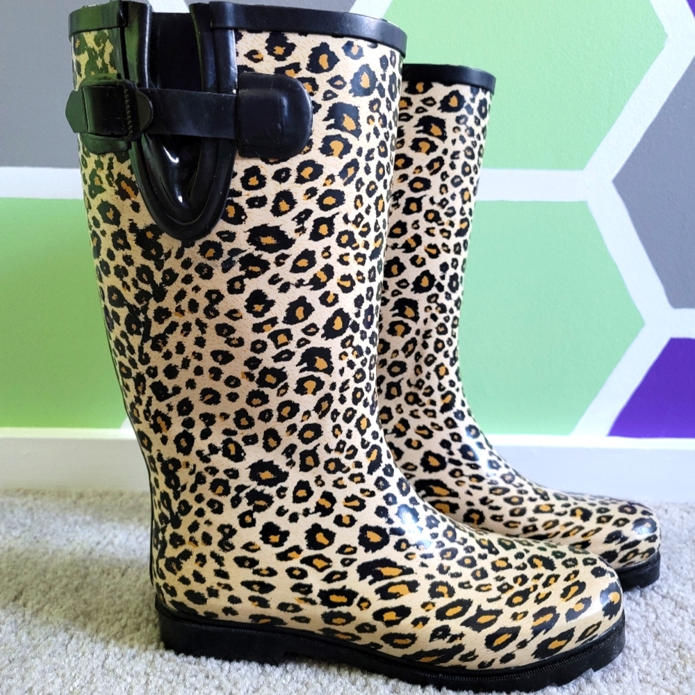 Cheetah Rubber Boots